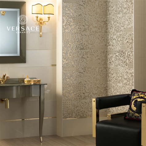 piastrelle dorate foglia versace|Versace Tiles .